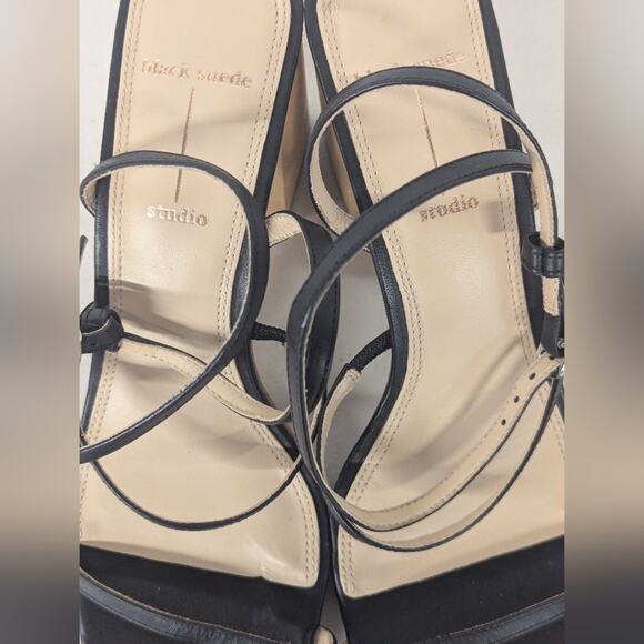 new BLACK SUEDE STUDIO Verana Ankle-strap High-heel Sandals In Black sz38 7.5-8 - Picture 5 of 11